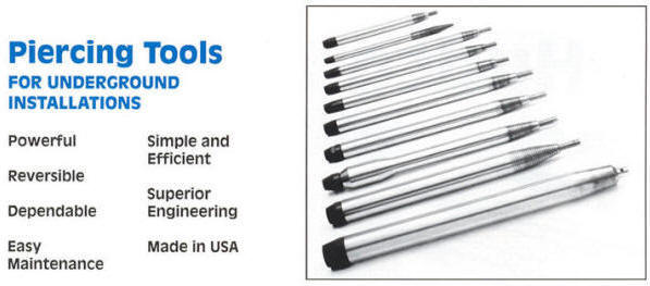 piercing tools, moles, underground missiles, underground hogs, boring tools